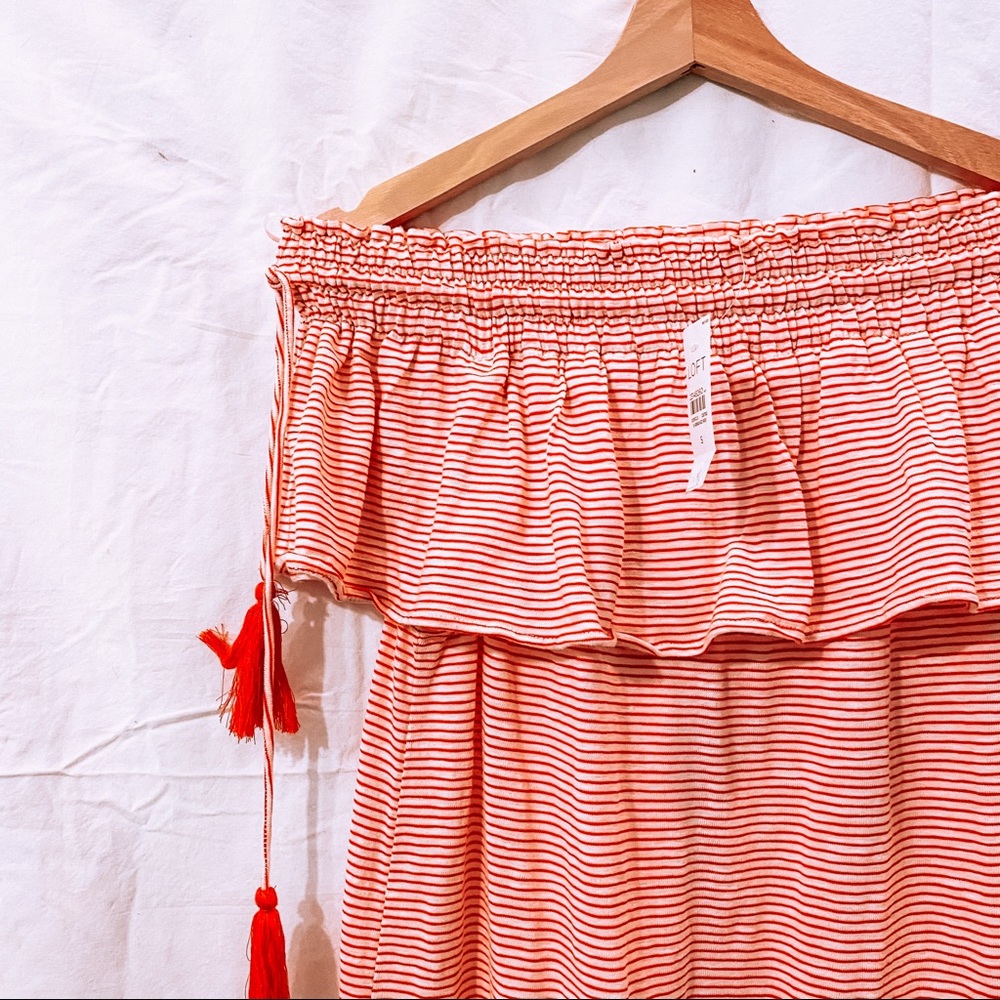 NWT women’s striped LOFT off-shoulder dress